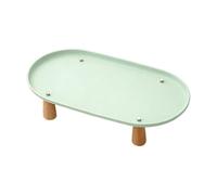 Baoblaze Mangeoire Élevée Réhausseur Support Gamelle Bol Nourriture Eau Pieds Bois Antidérapant Lavable Adapté Aux Chats Petits Chiens Alimentation Intéri, Vert 38cmx21cm