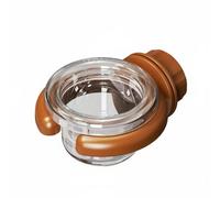 Baoblaze Mangeoire Oiseau Bol Mangeoire Cage Abreuvoir Perroquet avec Système de Serrage Fiable Bol Transparent Démontable Anti-Blocage des Aliments Matière, Marron, Rond
