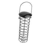 Baoblaze Mangeoire pour Oiseaux Suspendue Distributeur de Cacahuètes Station d'alimentation de Jardin en Métal avec Trous D'Évacuation pour Garder Les Aliments, Noir