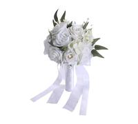 Baoblaze mariée, fleurs roses, lancé, fleur à la main pour une fête festival, Blanc