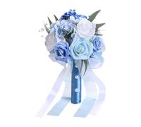 Baoblaze mariée, fleurs roses, lancé, fleur à la main pour une fête festival, Bleu Clair