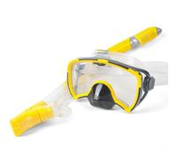 Baoblaze Masque de Plongée Tuba Lunettes Tuba Respirateur Visière avec Jupe Étanche et Sangle Ajustable Confort Adulte et Mise en Place Rapide Suitable pour, Jaune, Adulte