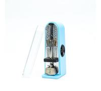 Baoblaze Métronome Mécanique Musical Portable avec Couvercle Transparent et Pendule Central Réglage Facile Du Tempo par Poids et Molette Latérale Boîtier, Bleu