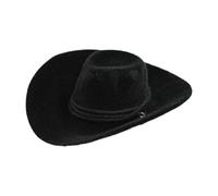 Baoblaze Mini chapeau de Cowboy floqué, modèle de petite casquette, modèle de jouet de poupée, chapeau de poupée Miniature pour figurine d'action de 12 pouces, Noir