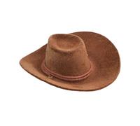 Baoblaze Mini chapeau de Cowboy floqué, modèle de petite casquette, modèle de jouet de poupée, chapeau de poupée Miniature pour figurine d'action de 12 pouces, BRUN