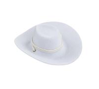 Baoblaze Mini chapeau de Cowboy floqué, modèle de petite casquette, modèle de jouet de poupée, chapeau de poupée Miniature pour figurine d'action de 12 pouces, blanc