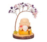 Baoblaze Mini statue de Bouddha avec arbre à argent, figurine miniature Feng Shui pour pendaison de crémaillère, Style E