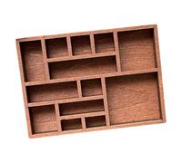Baoblaze Miniature Étagère à Bibelots Rangement Bijoux Mini Bois Plateau Compartiments Multiples Support Ornement Adapté Exposition Figurines Collection Minéra, Style B