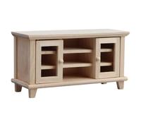 Baoblaze Miniature Maison Vitrine Armoire Média Miniature Console TV Maquette Plateau Plat et Rangements Bois Brut Personnalisable pour Artisans Maquettistes