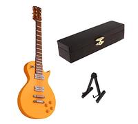 Baoblaze Modèle de Guitare Électrique 1/6 En Bois Fait Main avec Support Accessoire Miniature Instrument Musical Décoration Maison de Poupée Ornement Mobilier, E