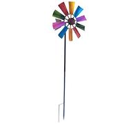 Baoblaze Moulin à Vent avec Piquet de Jardin en métal Sculptures cinétiques d'extérieur Moulin à Vent Rouge Bleu Blanc pour pelouse, terrasse, terrasse et, Coloré