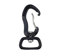 Baoblaze Mousqueton Pivotant Solide Sécurité Rotation Complète Clip Verrouillage Aluminium Accessoires Polyvalents pour Chien Sac à Dos Escalade Randonnée, Noir