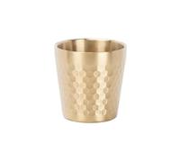 Baoblaze Mug Double Paroi Tasse Ronde Acier Inoxydable Texture Martelée Surface Polie Résistante Nettoyage Pratique Adapté à Boisson Thé eau Utilisation Quotidienne Maison Café, Gold, 175ML