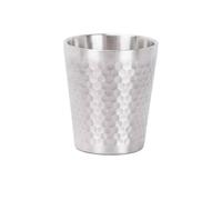 Baoblaze Mug Double Paroi Tasse Ronde Acier Inoxydable Texture Martelée Surface Polie Résistante Nettoyage Pratique Adapté à Boisson Thé eau Utilisation Quotidienne Maison Café, Silver, 300ML