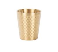 Baoblaze Mug Double Paroi Tasse Ronde Acier Inoxydable Texture Martelée Surface Polie Résistante Nettoyage Pratique Adapté à Boisson Thé eau Utilisation Quotidienne Maison Café, Gold, 300ML