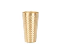 Baoblaze Mug Double Paroi Tasse Ronde Acier Inoxydable Texture Martelée Surface Polie Résistante Nettoyage Pratique Adapté à Boisson Thé eau Utilisation Quotidienne Maison Café, Gold, 550ML