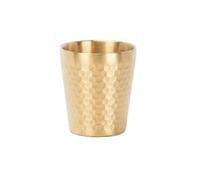 Baoblaze Mug Double Paroi Tasse Ronde Acier Inoxydable Texture Martelée Surface Polie Résistante Nettoyage Pratique Adapté à Boisson Thé eau Utilisation Quotidienne Maison Café, Gold, 260ML