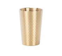 Baoblaze Mug Double Paroi Tasse Ronde Acier Inoxydable Texture Martelée Surface Polie Résistante Nettoyage Pratique Adapté à Boisson Thé eau Utilisation Quotidienne Maison Café, Gold, 350ML