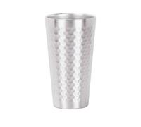 Baoblaze Mug Double Paroi Tasse Ronde Acier Inoxydable Texture Martelée Surface Polie Résistante Nettoyage Pratique Adapté à Boisson Thé eau Utilisation Quotidienne Maison Café, Silver, 550ML