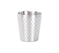 Baoblaze Mug Double Paroi Tasse Ronde Acier Inoxydable Texture Martelée Surface Polie Résistante Nettoyage Pratique Adapté à Boisson Thé eau Utilisation Quotidienne Maison Café, Silver, 260ML