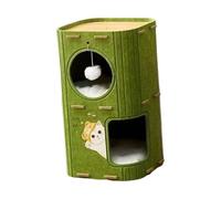 Baoblaze Niche pour Chat à 2 étages, Tunnel Couvert, Niche pour Chat, lit fermé pour Jouer à l'extérieur, Vert