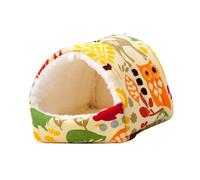Baoblaze Nid de Hamster Semi-fermé Fournitures pour Animaux de Compagnie Petite Maison pour Animaux de Compagnie Joli lit Lavable pour écureuil hérisson Cochon, Yellow L