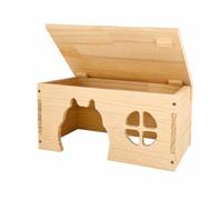 Baoblaze nte en Bois pour Rongeurs Abri Repos pour Hamster Cochon d'In Écureuil Habitat Rustique Entrée Avant Côtés Aérés pour Intérieur Cage, Style B