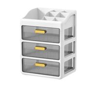 Baoblaze Organisateur de Bureau Boîte de Rangement de Bureau Maquillage avec Tiroirs Compartiments Spacieux Empilables En Pp pour Organisation Adaptée Au, Blanc 3 Niveaux