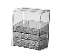 Baoblaze Organisateur de maquillage, vitrine de cosmétiques, assemblage facile, boîte de rangement de cosmétiques élégante, boîte de rangement de maquillage, Gris, avec Support de