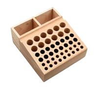 Baoblaze Organisateur d'outils en bois et cuir, support de rangement multi-emplacements pour outils de sculpture, 46 Trous