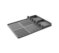Baoblaze Outils de Gril à Plate-Forme en Silicone Spatulas Mat Portable avec Un Pad Drip réutilisable Accessoires de réchauffeur de Barbecue pour comptoir de, Gris, 405cmx295cmx1cm