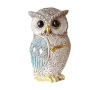 Baoblaze Owl Statue Decor Animal Figurine Table Bureau Office Modern Gift for Owl Lovers Accents, Bleu