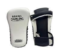 Baoblaze Paire Cible de Frappe Arts Martiaux Paire Coussin de Coup de Pied Paire Mitaines de Boxe Paire Patte d'ours Pipings Surélevés et Structure Rigide, Blanc