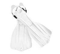 Baoblaze Palmes de Plongée Palmes Nage Palmes Longues Palmes à Performance Élevée avec Lames Canalisation en TPE TPU et Sangle Arrière à Ressort pour Réduire , Blanc , L/XL 43-46