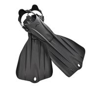 Baoblaze Palmes de Plongée Palmes Nage Palmes Longues Palmes à Performance Élevée avec Lames Canalisation en TPE TPU et Sangle Arrière à Ressort pour Réduire , Noir , L/XL 43-46