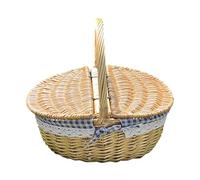 Baoblaze Panier de Pique-Nique Gain de Place, tressé à la Main, décoratif, idéal pour Le Camping, Les Jouets d'enfants, Les Pique-niques et Thanksgiving.