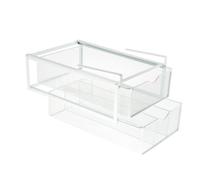 Baoblaze Panier de Rangement sous Le tiroir du Bureau, Double Couche, Gain de Place, Panier Coulissant, pour Placard de Chambre à Coucher, Grille sans Grille