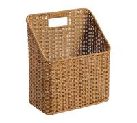 Baoblaze Panier de Rangement Tressé Mural En Pp Organiseur Suspendu pour Documents Livres Magazines Boîte de Rangement Murale Décorative Corbeille Porte-journa, L 28cmx15cmx33cm