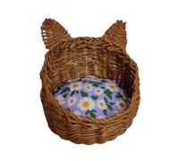 Baoblaze Panier miniature 1/12, jeux de rôle, artisanat, fournitures de maison de jeu, nid de chat, maison pour chien et chat pour enfants, filles, garçons, Fleur Hachée Foncée