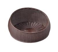 Baoblaze Panier pour Chat en rotin PE Rond, léger et résistant aux griffures, Accessoire Repos pour Animaux Compagnie, 42 cm (16,5 Pouces), CafÉ