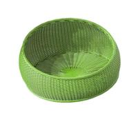 Baoblaze Panier pour Chat en rotin PE Rond, léger et résistant aux griffures, Accessoire Repos pour Animaux Compagnie, 42 cm (16,5 Pouces), Vert