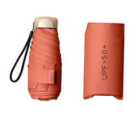 Baoblaze Parapluie Compact Mini Parapluie Pliant Léger Imperméable Protection Solaire Fonction Deux en Un Manche PP Adapté Aux Usage en Voiture Cadeaux, Orange