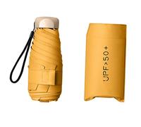 Baoblaze Parapluie Compact Mini Parapluie Pliant Léger Imperméable Protection Solaire Fonction Deux en Un Manche PP Adapté Aux Usage en Voiture Cadeaux, Jaune