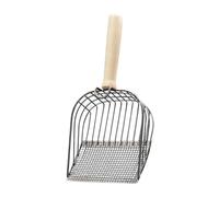 Baoblaze Pelle à Litière pour Chats Ergonomique en Métal Passe-Tamis Profond Poignée Confortable Ustensile Nettoyage Animaux Convient pour Reptiles Chiens Rong, Argent
