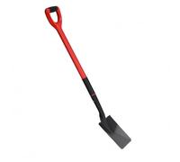 Baoblaze Pelle de Jardinage Extérieur Pelle Outil Bêche Manche Long Matériau Acier Manganèse Poignée Anneau Ergonomique Prise, Rouge, Manche Rond Rouge, Tête Carrée Noire