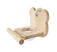 Baoblaze Perche d'oiseau d'oiseau avec Une Tasse d'alimentation Jouant Une Installation Facile à Perche en Bois Support de Support de Africain, Ours en Forme