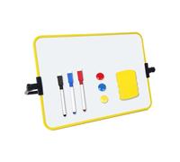 Baoblaze Petit tableau blanc réutilisable, effaçable, multifonction, double face, avec stylo, pour bureau, notes d'étudiants, Jaune
