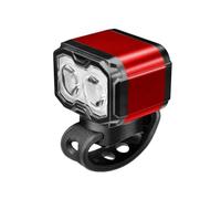 Baoblaze Phare Vélo Avant Éclairage Lampe Projecteur Lentilles Jumelées sous Capot Transparent Boîtier Rigide en Alliage Installation sans Effort et Retrait, Rouge