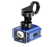 Baoblaze Phare Vélo Avant Éclairage VTT Lampe Guidon Projecteur Cyclisme Affichage Numérique Lentille Claire Support de Guidon avec Articulation Réglable, Bleu, Support en Plastique