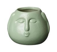 Baoblaze Planteur de Dessins animés drôles Mignon Plante Pot-de-Maison Cadeau en céramique Fleurie Pot de Fleur créative pour Le Bureau à l'extérieur du Bureau, Vert